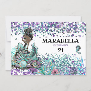 *~* 21 Mermaid GLAM Under Sea Birthday Party Invitation