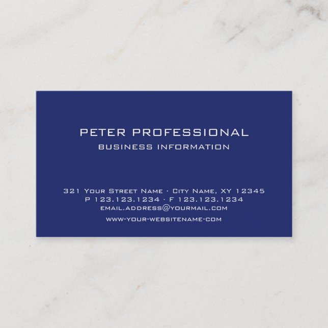 21 Modern Professional Business Card ultramarine (Front)