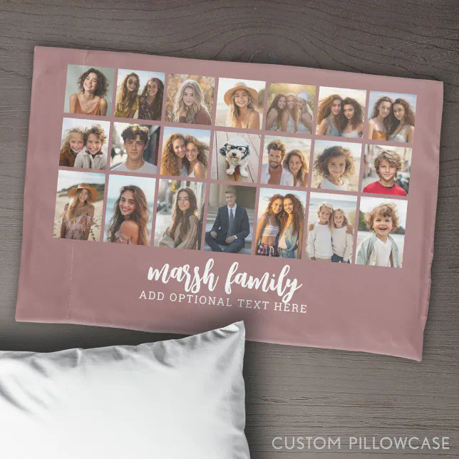 21 Photo Collage - 3 rows 7 columns Pillow Case | Zazzle