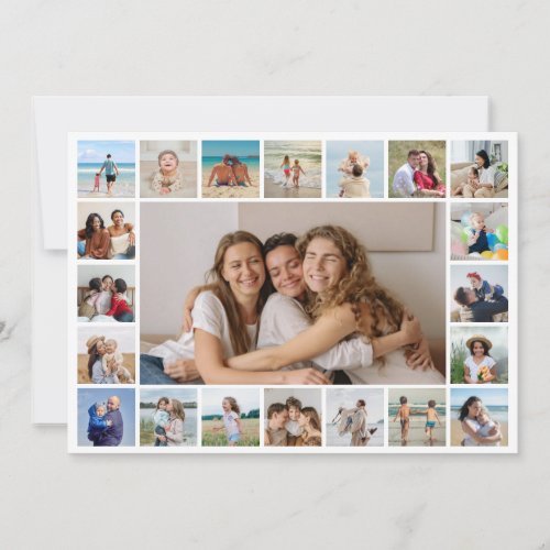 21 Photo Collage Editable Color Greeting Card