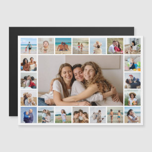 21 Photo Collage Editable Color Magnetic Card