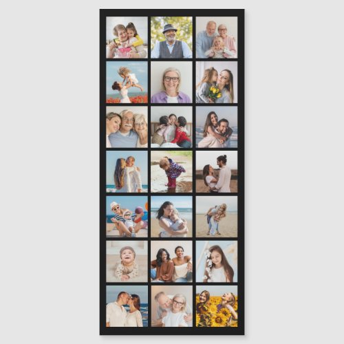 21 Photo Collage Editable Color Thin Magnetic Card