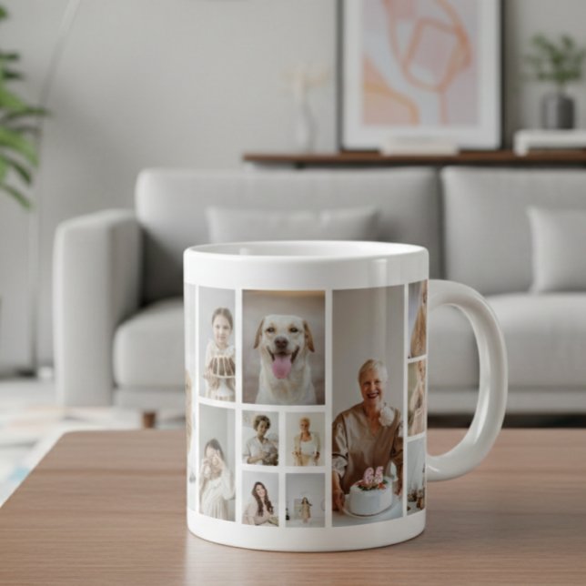 21 Photo Collage Family Personalized Giant Coffee Mug (21 Photo Collage Family Personalized Giant Coffee Mug by Ricaso. add your own photographs, gift idea)