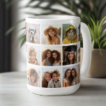 21 Photo Collage Grid - gallery - white Coffee Mug<br><div class="desc">Use 21 SQUARE photos to create a personal photo collage.  The background color can be changed in the customize area. 

***For best results for this multi photo layout - crop your photos into squares before uploading. Or use photos with the subject centered.***</div>