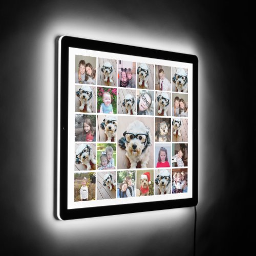 21 Photo Collage _ with One Pic Highlighted LED Sign