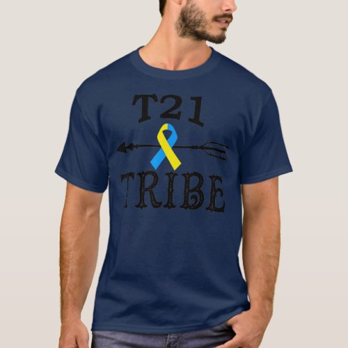 21 ribe Arrow Ribbon Down Syndrome Awareness Day T_Shirt