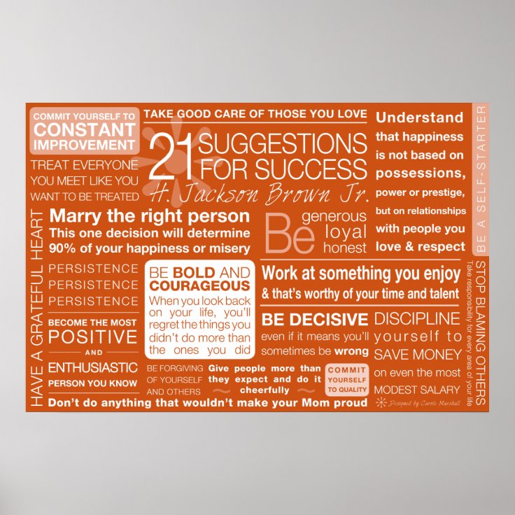 21 Suggestions for Success - Clay Poster | Zazzle