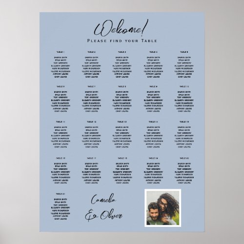 21 Table Dusty Blue PHOTO SEATING Chart