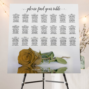 21 Table Elegant Gold Ochre Rose Seating Chart Foam Board