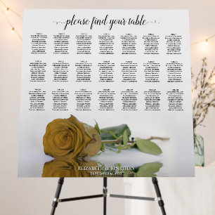 21 Table Elegant Gold Ochre Rose Seating Chart Foam Board