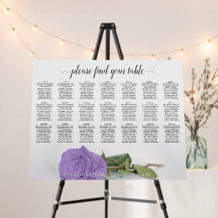 21 Table Lavender Purple Rose Seating Chart Foam Board