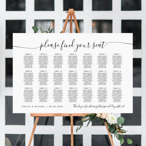 21 Tables Modern Find Your Seat Seating Chart
