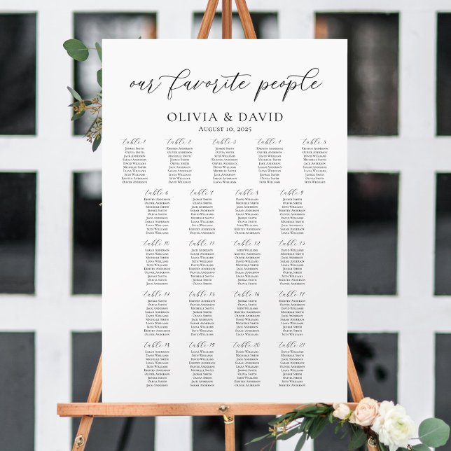 21 Tables Our Favorite People Seating Chart (Creator Uploaded)