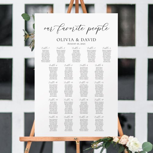 21 Tables Our Favorite People Seating Chart Foam Board