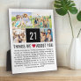 21 Things We Love About You | 21st Birthday Plaque