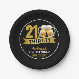 21 & THIRSTY-21ST BIRTHDAY PAPER PLATES