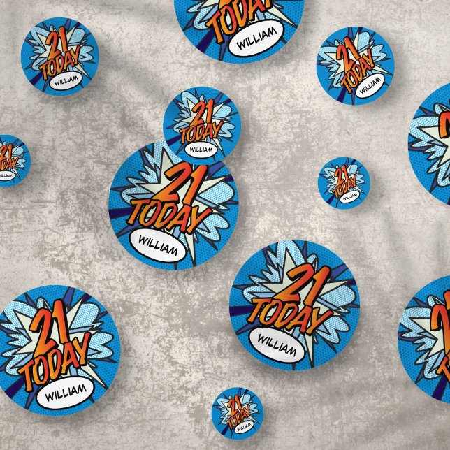 21 TODAY Birthday Fun Retro Comic Book Confetti (21 TODAY Birthday Fun Retro Comic Book Confetti)