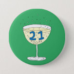 21 Today Pin Badge Green 21st Birthday Party at Zazzle