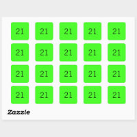 Monogram White on Light Green Square Sticker, Zazzle in 2023