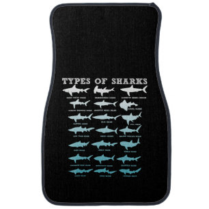 21 types of sharks marine biology car floor mat