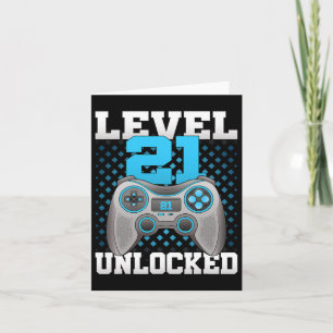 21 Unlocked Video Gaming 21st Birthday Game Gamer Card