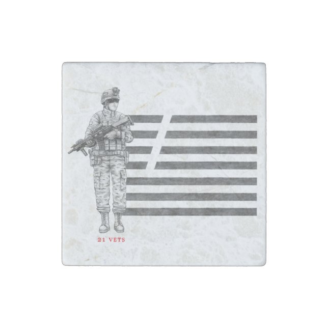 21 Vets Stone Magnet (Front)