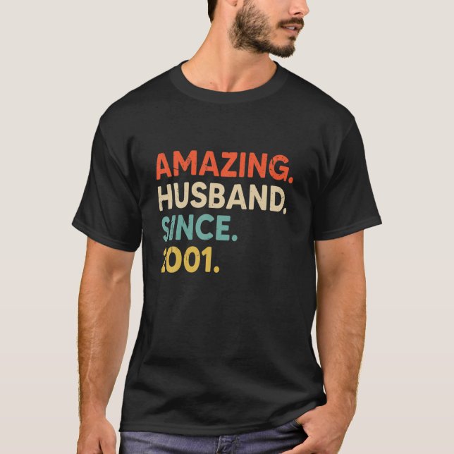 21 Wedding Aniversary Gift Him - Amazing Husband S T-Shirt (Front)