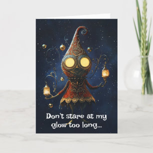 *~* 21 Whimsical Glow Funny Magical Christmas AP97 Letterpress Thank You Card