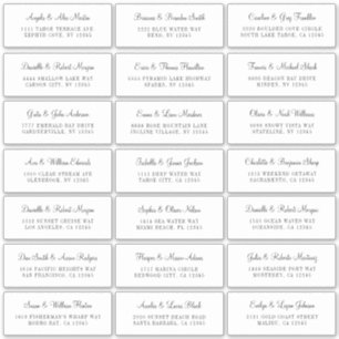 21 White Individual Wedding Address Labels