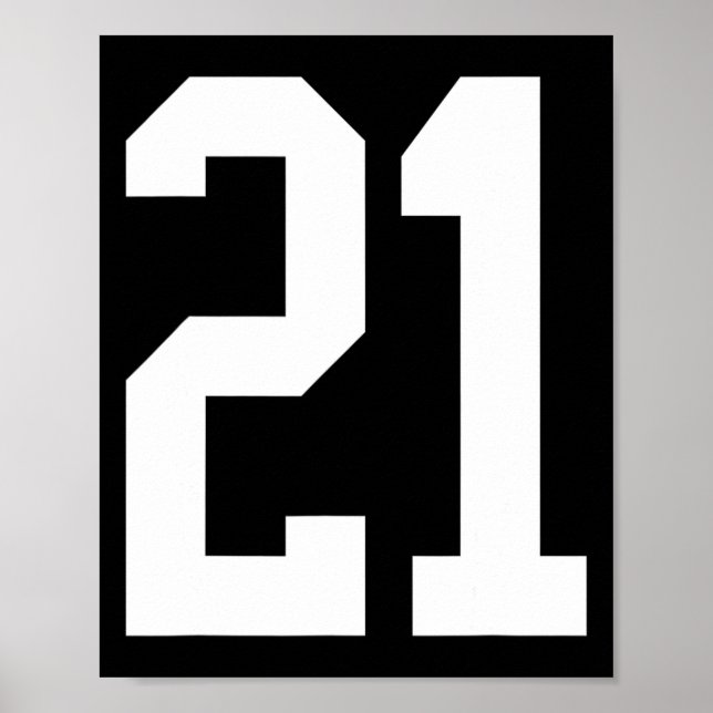 #21 White Number 21 Sports Fan Style Halloween Cos Poster (Front)