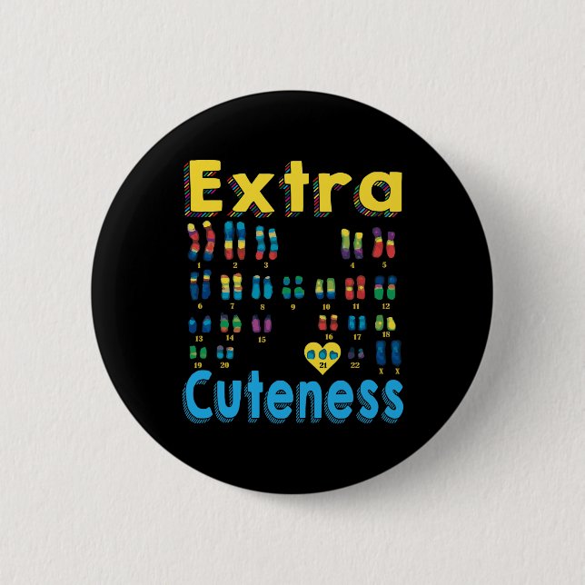 21 Xx Extra Chromosome Girl World Down Syndrome Da Button (Front)