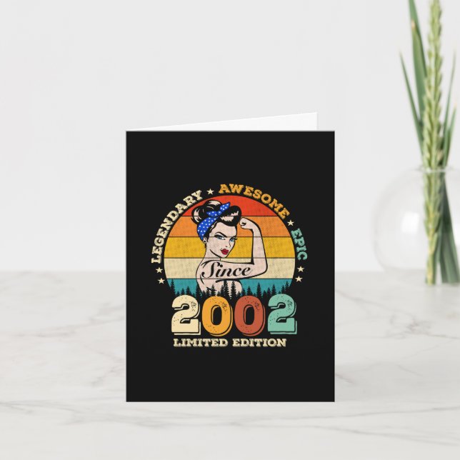 21 Year Old 2002 Vintage Gift Women 21st Birthday  Card (Front)