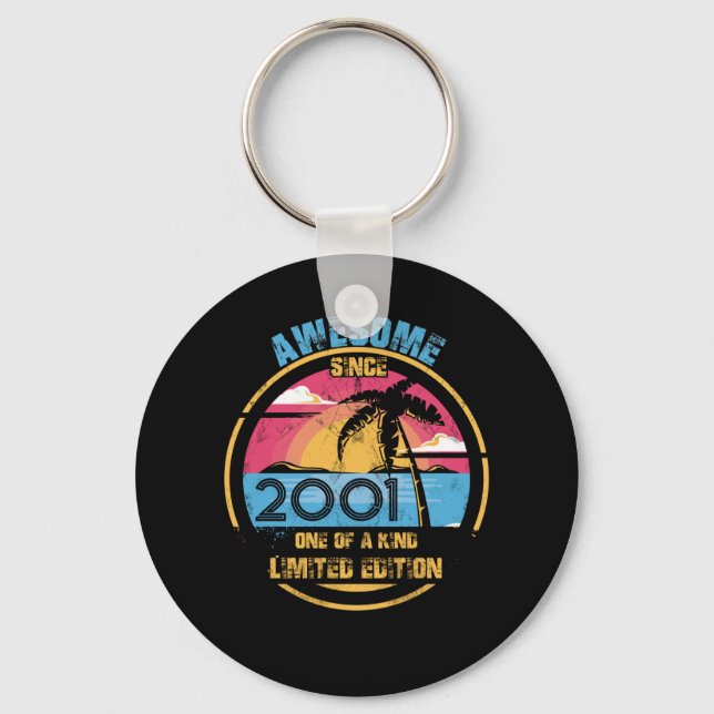 21 Year Old Awesome Since 2001 21st Birthday Keychain (Front)