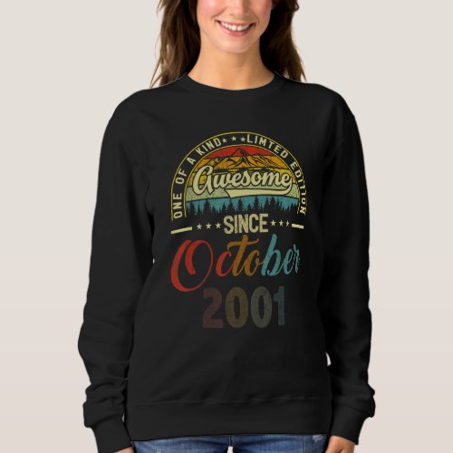 21 Year Old  Awesome Since October 2001 21st Birth Sweatshirt