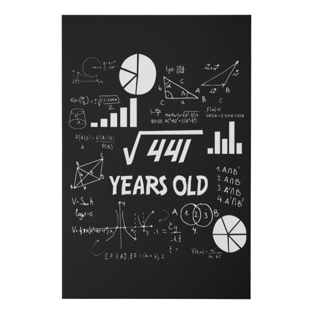 21 Year Old Bday Geeky Math 21st birthday Gift  Faux Canvas Print (Front)