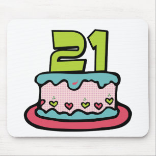 21 Year Old Birthday Cake Mouse Pad