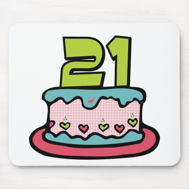 21 Year Old Birthday Cake Mouse Pad (Front)