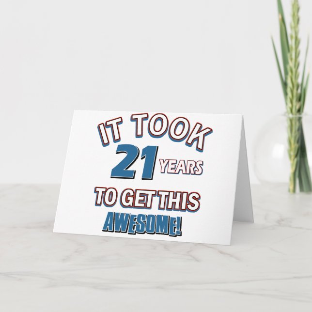 21 year old birthday designs card (Front)