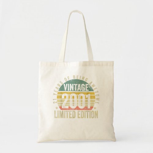 21 Year Old Gifts Vintage 2001 Limited Edition 21s Tote Bag