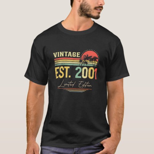 21 Year Old Gifts Vintage 2001 Retro 21St Birthday T_Shirt