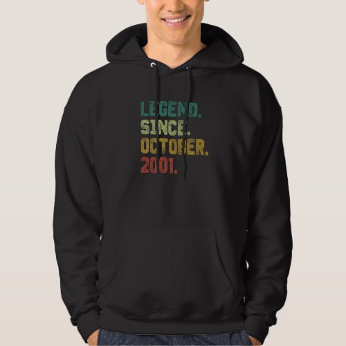 21 Year Old  Legend Since October 2001 21st Birthd Hoodie