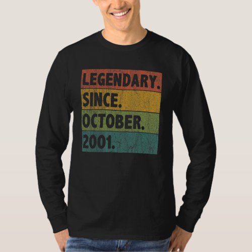 21 Year Old  Legend Since October 2001 21st Birthd T_Shirt