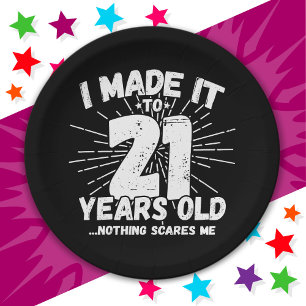 21 Year Old Sarcastic Meme Funny 21st Birthday Paper Plates