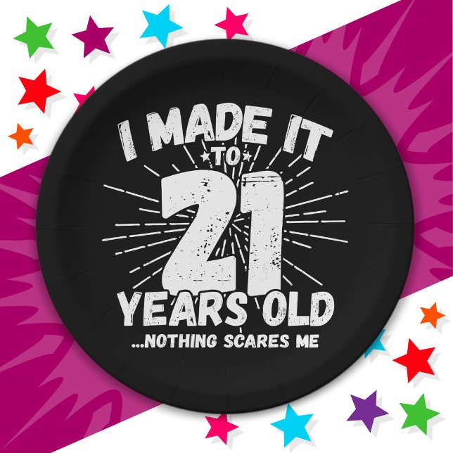 21 Year Old Sarcastic Meme Funny 21st Birthday Paper Plates (Creator Uploaded)