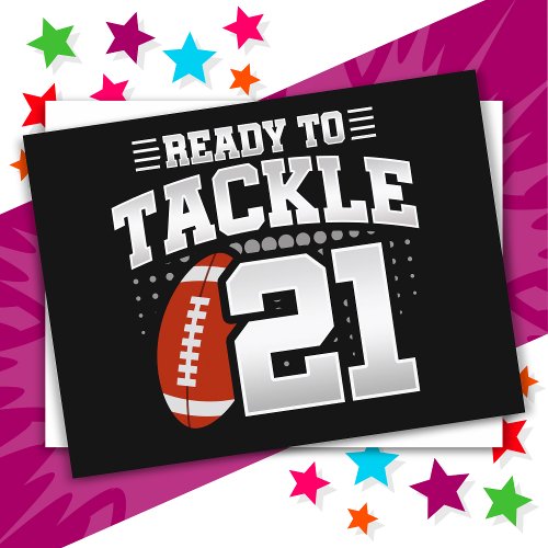 21 Year Old Tackle Football Party 21st Birthday Postcard