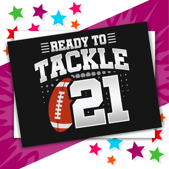 21 Year Old Tackle Football Party 21st Birthday Postcard (Creator Uploaded)
