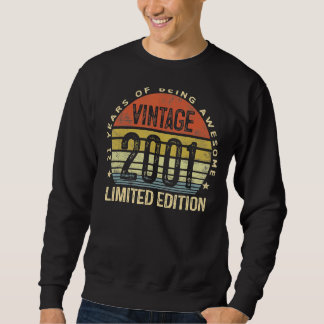 21 Year Old Vintage 2001 21st Birthday Sweatshirt