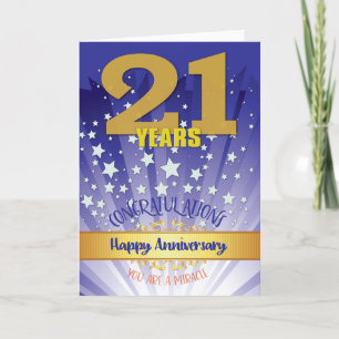 21 Year Recovery Anniversary Bold Numeral Card