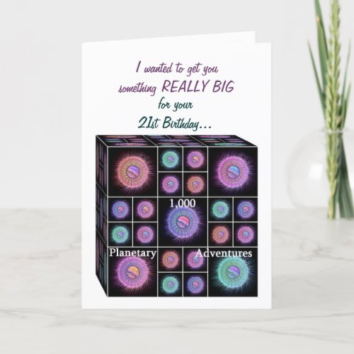 21 Years Birthday Card with Sci Fi Planets _ FUNNY