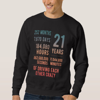 21 Years Married Funny 21st Wedding Anniversary Sweatshirt
